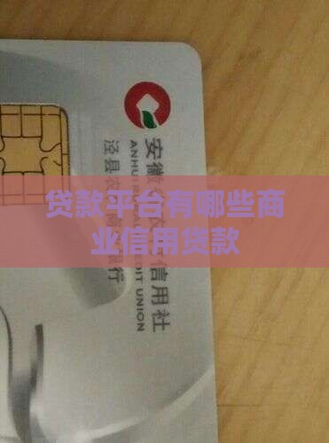商业信用贷款平台有哪些