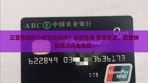 三亚有哪些小额贷款机构 三亚有哪些小额贷款机构