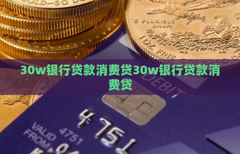 30w银行贷款消费贷