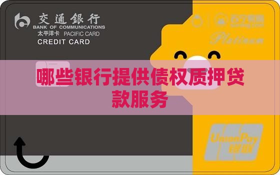 哪些银行提供债权质押贷款服务