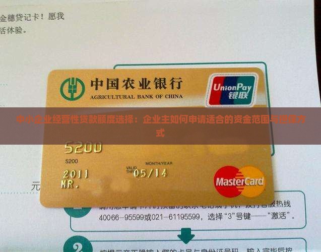 中小企业经营性贷款额度选择：企业主如何申请适合的资金范围与担保方式