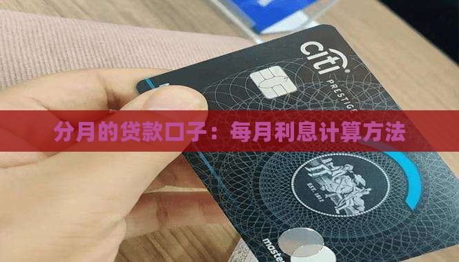分月的贷款口子：每月利息计算方法