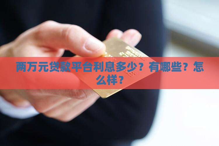 两万元贷款平台利息多少？有哪些？怎么样？