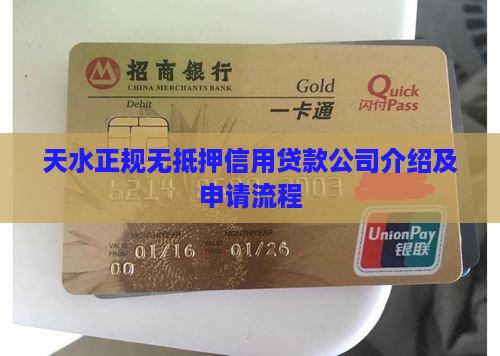 天水正规无抵押信用贷款公司介绍及申请流程
