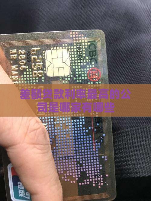 差额贷款利率最高的公司是哪家有哪些