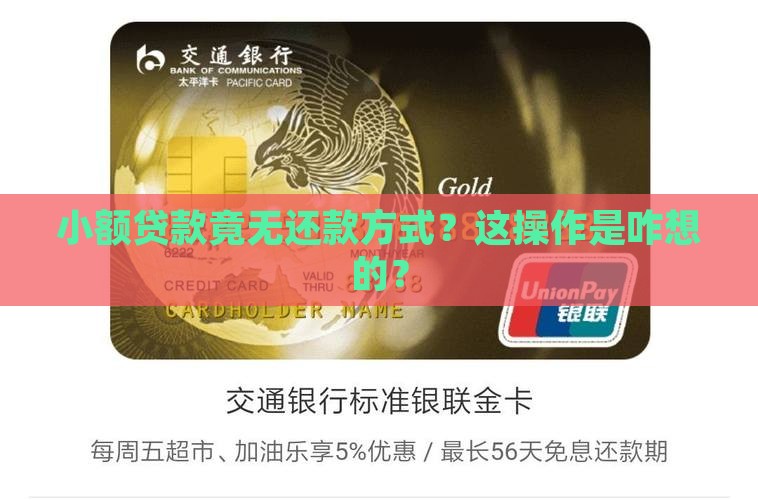 小额贷款没有还款方式