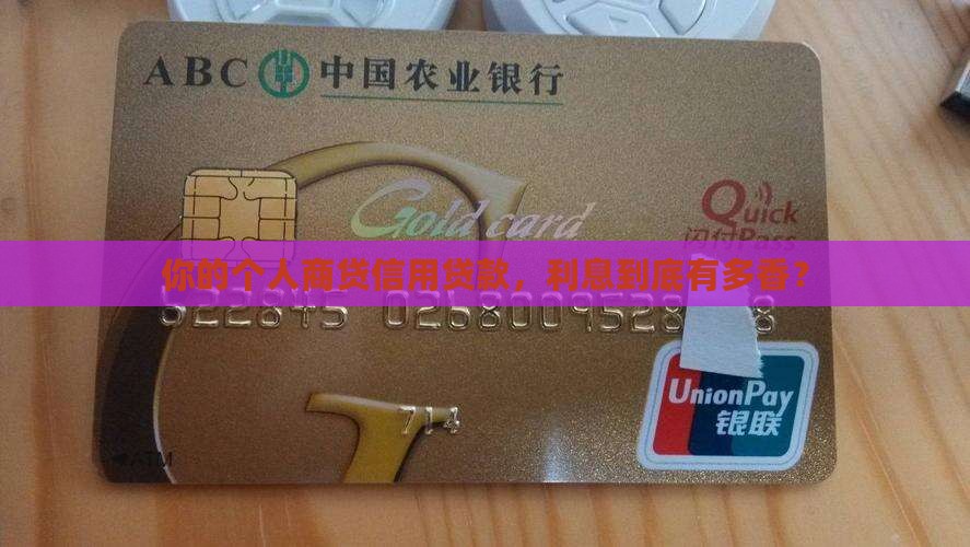 个人商贷信用贷款利息