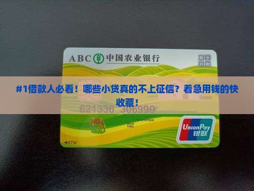 哪些小额贷款不上传征信