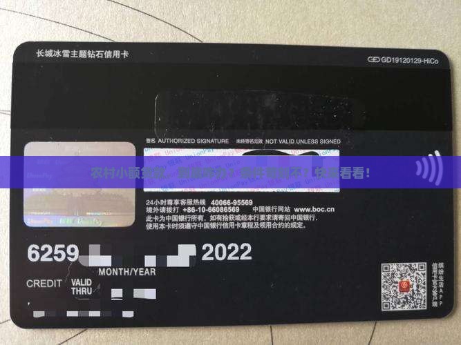 农村小额贷款流程及条件