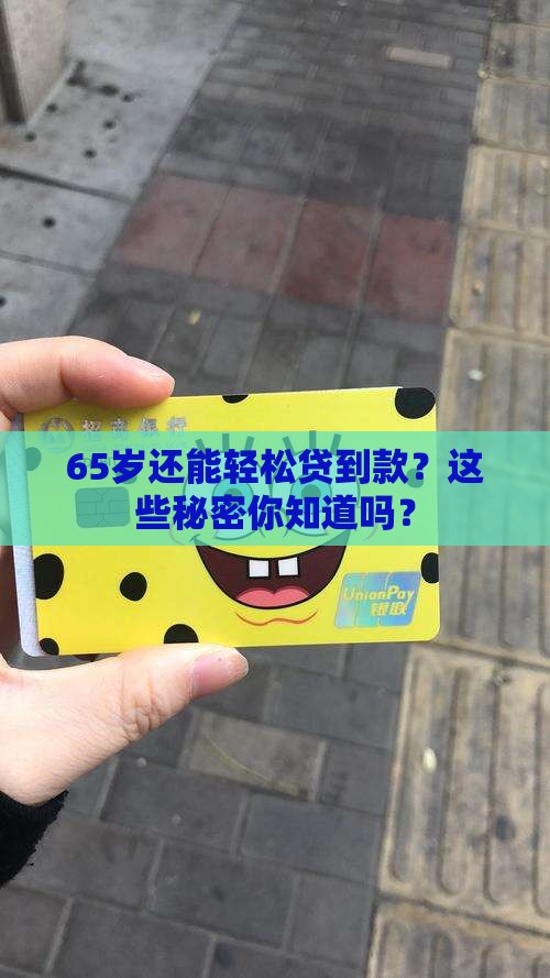 65岁能贷款的口子