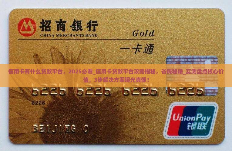 信用卡有什么贷款平台