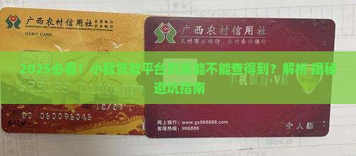 小额贷款平台查得到吗