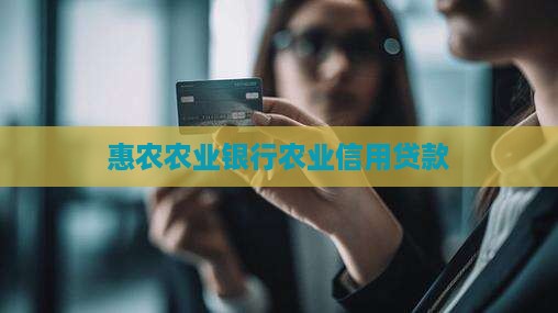 农业银行惠农信用贷款