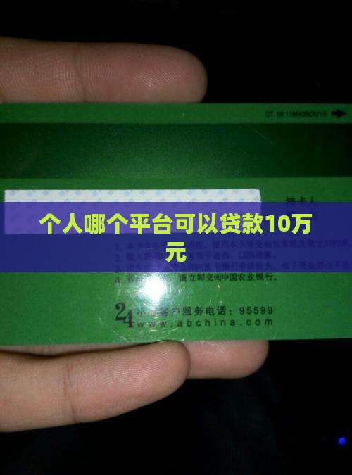 个人哪个平台可以贷款10万元