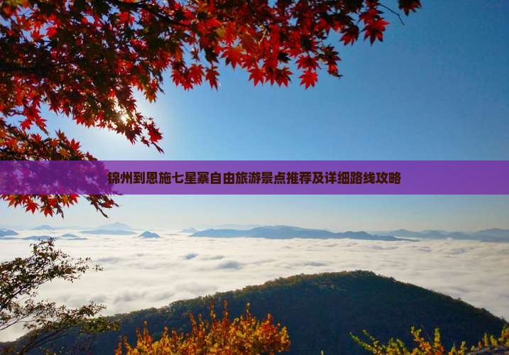锦州到恩施七星寨自由旅游景点推荐及详细路线攻略
