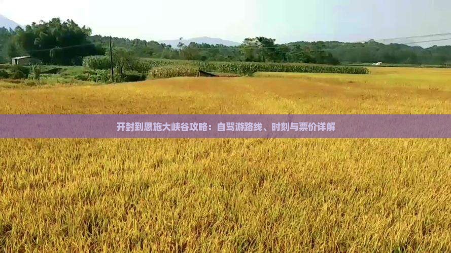 开封到恩施大峡谷攻略：自驾游路线、时刻与票价详解