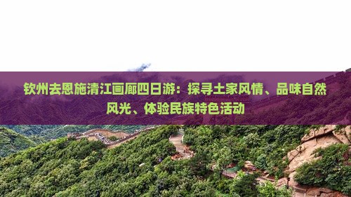 钦州去恩施清江画廊四日游：探寻土家风情、品味自然风光、体验民族特色活动