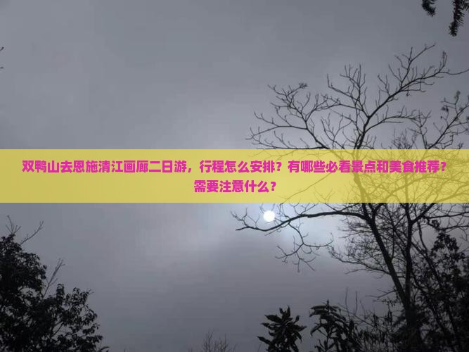双鸭山去恩施清江画廊二日游