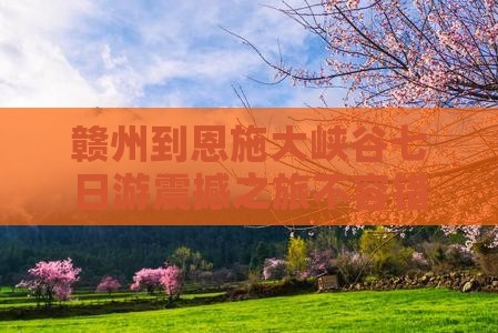 赣州到恩施大峡谷七日游