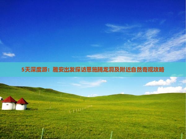 5天深度游：雅安出发探访恩施腾龙洞及附近自然奇观攻略