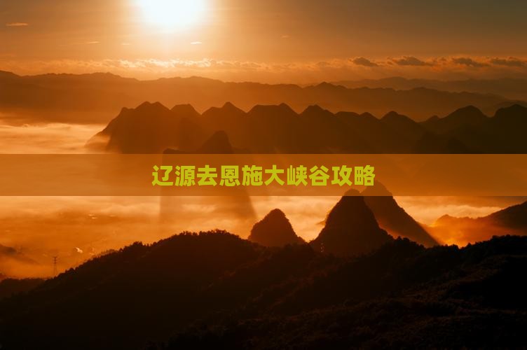 辽源去恩施大峡谷攻略