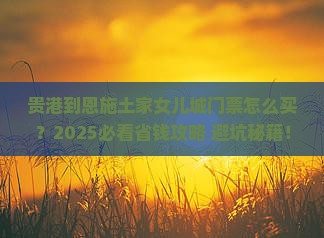 贵港到恩施土家女儿城门票