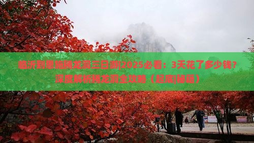 临沂到恩施腾龙洞三日游