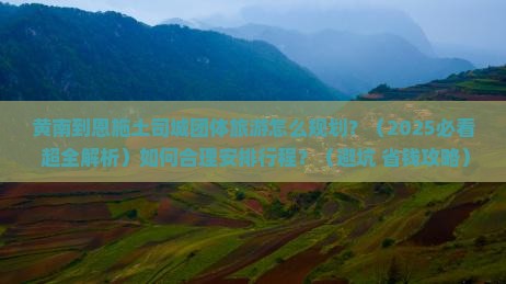 黄南到恩施土司城团体旅游