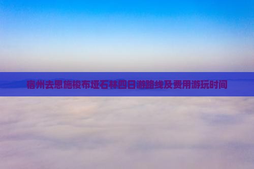 宿州去恩施梭布垭石林四日游路线及费用游玩时间