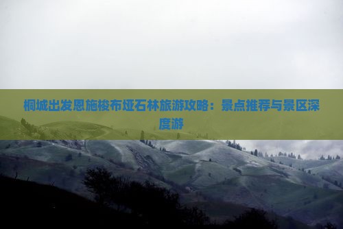 桐城出发恩施梭布垭石林旅游攻略：景点推荐与景区深度游