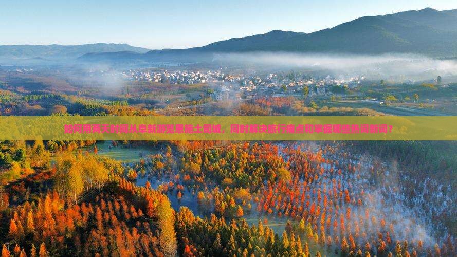 如何用两天时间从阜新游览恩施土司城，同时解决旅行痛点和掌握哪些热词新词？
