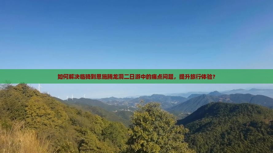 如何解决临猗到恩施腾龙洞二日游中的痛点问题，提升旅行体验？
