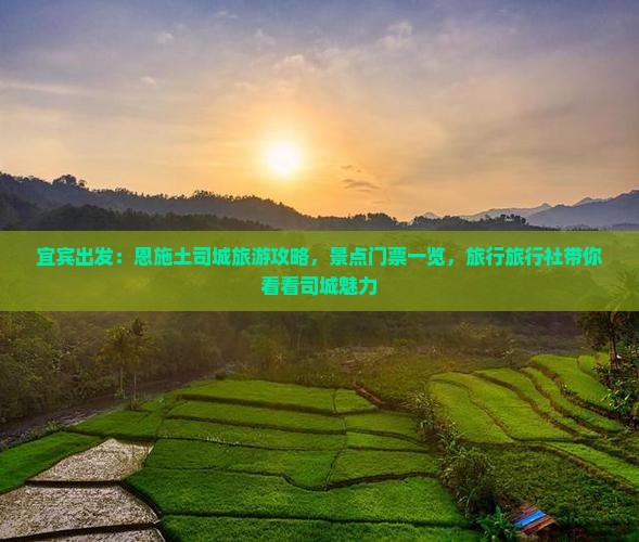 宜宾出发：恩施土司城旅游攻略，景点门票一览，旅行旅行社带你看看司城魅力