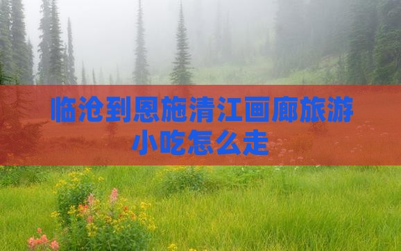 临沧到恩施清江画廊旅游小吃