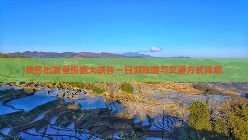 茂名出发至恩施大峡谷一日游攻略与交通方式详解