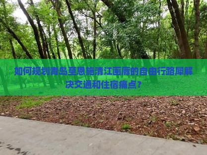 如何规划青岛至恩施清江画廊的自由行路犀解决交通和住宿痛点？