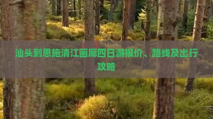 汕头到恩施清江画廊四日游报价、路线及出行攻略