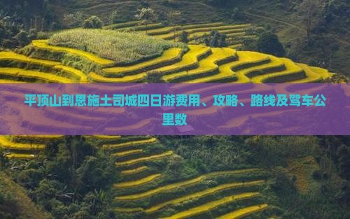 平顶山到恩施土司城四日游费用、攻略、路线及驾车公里数