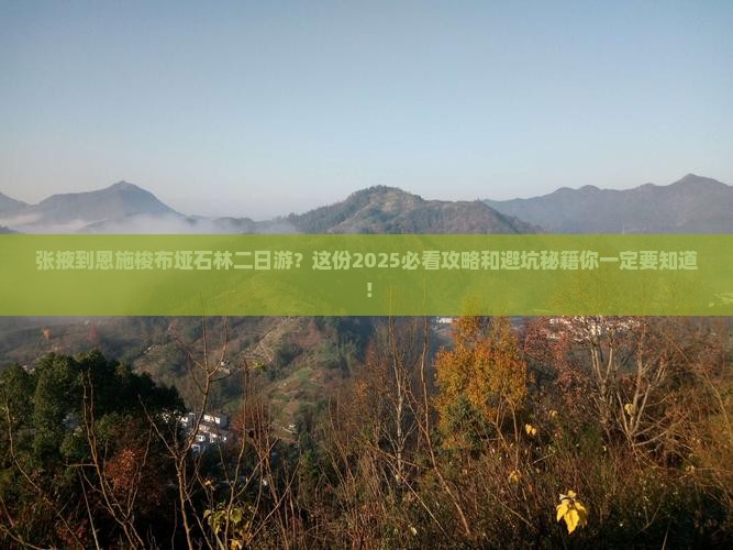 张掖到恩施梭布垭石林二日游