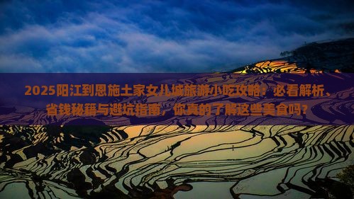 阳江到恩施土家女儿城旅游小吃