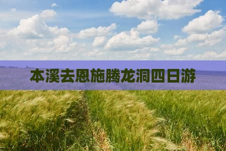 本溪去恩施腾龙洞四日游