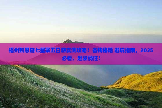 梧州到恩施七星寨五日游
