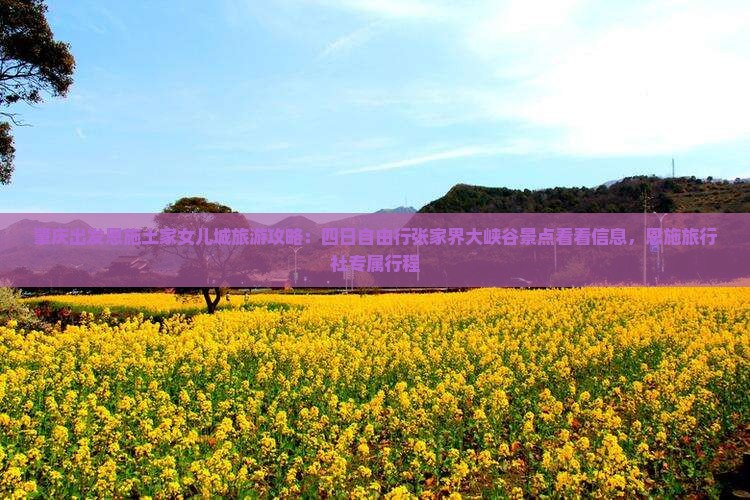 肇庆出发恩施土家女儿城旅游攻略：四日自由行张家界大峡谷景点看看信息，恩施旅行社专属行程