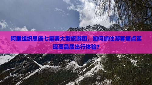 阿里组织恩施七星寨大型旅游团，如何抓住游客痛点实现高品质出行体验？