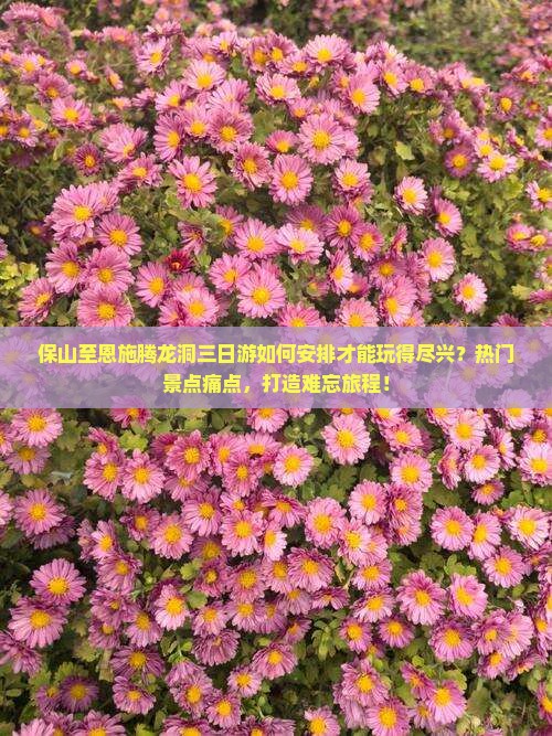 保山至恩施腾龙洞三日游如何安排才能玩得尽兴？热门景点痛点，打造难忘旅程！