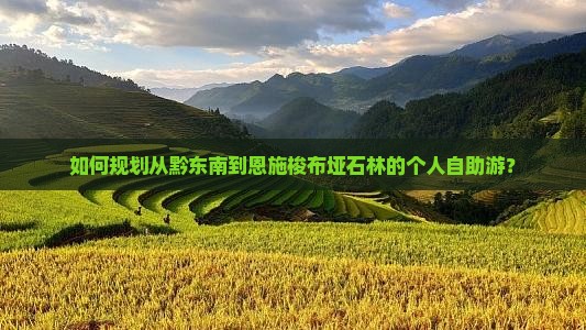 如何规划从黔东南到恩施梭布垭石林的个人自助游？
