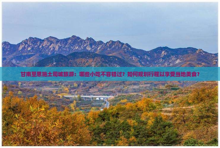 甘南至恩施土司城旅游：哪些小吃不容错过？如何规划行程以享受当地美食？