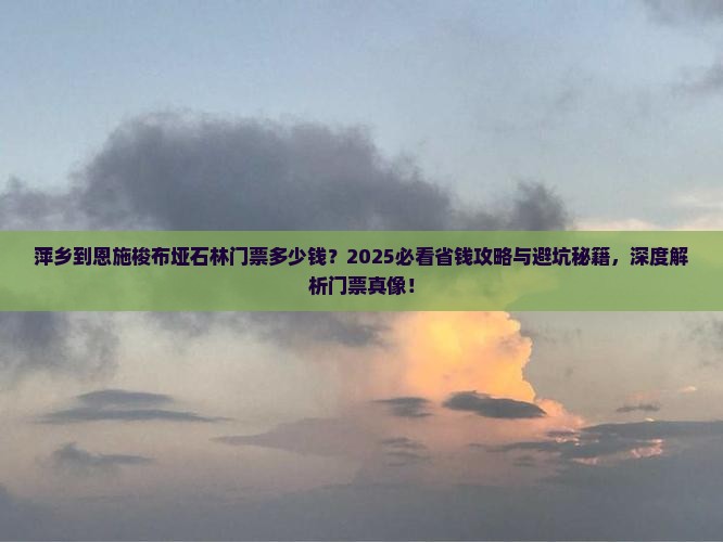 萍乡到恩施梭布垭石林门票