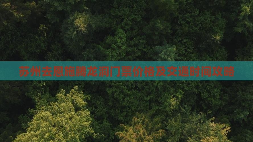 苏州去恩施腾龙洞门票价格及交通时间攻略