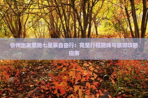 忻州出发恩施七星寨自由行：完整行程路线与旅游攻略指南